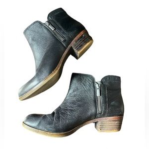 Lucky Brand Black Leather Ankle Boots